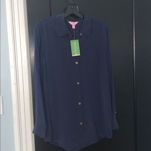 Lilly Pulitzer Navy Isla Top
